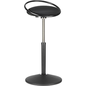 Tabouret ROVO SOLO avec anneau, maille 3D, noir/noir