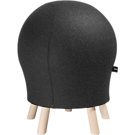 Tabouret Sitness Alpine, avec ballon de gymnastique intégré, revêtement 75 % laine vierge, anthracite