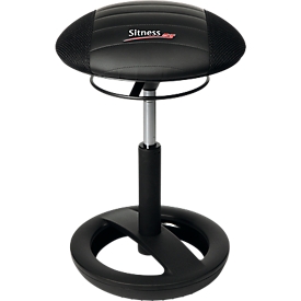 Tabouret Sitness RS Bob, assise active, hauteur ajustable, ergonomique, noir/noir