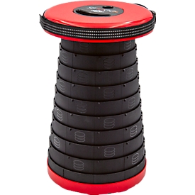 Tabouret télescopique WEDO® SITTOGO®NXT, pliable, réglable en hauteur, avec sangle, jusqu'à 150 kg, plastique ABS, rouge