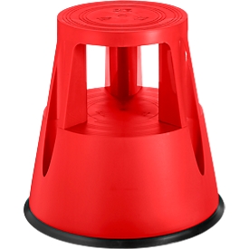 Taburete con ruedas, rojo
