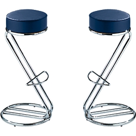 Taburete de bar Zeta, azul oscuro, 2 piezas