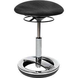 Taburete de fitness SITNESS BOB, ergonómico, altura del asiento 440 - 570 mm, negro, marco cromado