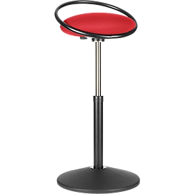 Taburete de pie ROVO SOLO con anillo, tejido 3D, negro/rojo