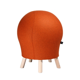 Taburete Sitness Alpine, con pelota de gimnástica integrada, tapizado 75% lana virgen, naranja