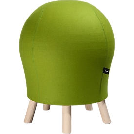 Taburete Sitness Alpine, con pelota de gimnástica integrada, tapizado 75% lana virgen, verde