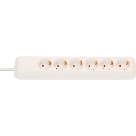 Tafelcontactdoos met beschermcontact, 6-voudig, wit