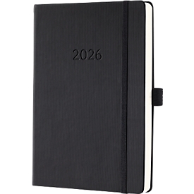 Tageskalender Sigel Conceptum 2026 C2610, A5, 400 Seiten, 1 Jahr, 1 Seite für je 1 Tag, PEFC®-Papier/Kunststoff, schwarz