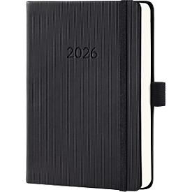 Tageskalender Sigel Conceptum 2026 C2611, A6, 400 Seiten, 1 Jahr, 1 Seite für je 1 Tag, PEFC®-Papier/Kunststoff, schwarz