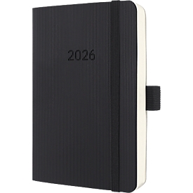 Tageskalender Sigel Conceptum 2026 C2621, A6, 400 Seiten, 1 Jahr, 1 Seite für je 1 Tag, PEFC®-Papier/Kunststoff, schwarz