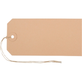 Tags Biella, with string, L 130 x W 65 mm, brown, 50 pieces