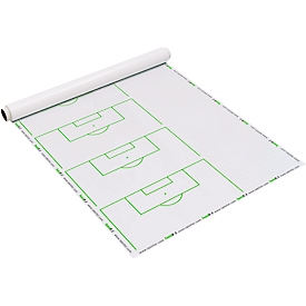 Taktikfolie Taktifol Soccer Set Plays, für Fußball-Standards, selbsthaftend, beschrift-/abwischbar, Rolle mit 25 Folien, B 80 x H 60 mm, weiß