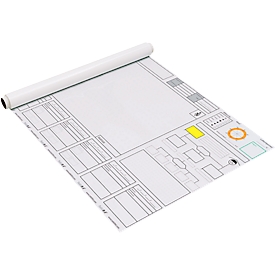 Taktikfolie Taktifol Stab-THW, für die Einsatzleitung, selbsthaftend, beschrift-/abwischbar, Rolle mit 25 Folien, weiß