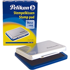 Tampon encreur Pelikan taille 3, pour tampons en caoutchouc et en polymère, dans un boîtier métallique, 50 x 70 mm, bleu