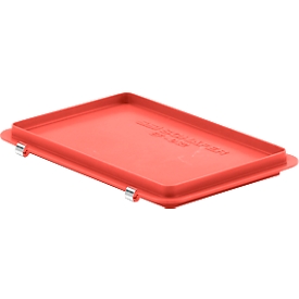 Tapa de bisagra EF-D 32 S para caja con dimensiones norma europea, rojo