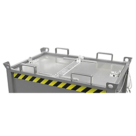 Tapa para contenedores de suelo abatibles FB 1500 y FB 2000, galvanizada