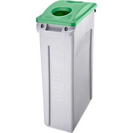 Tapa Rubbermaid Slim Jim para botellas y latas, compatible con contenedores de 60 l, 518 x 287 x 71 mm, polipropileno, verde