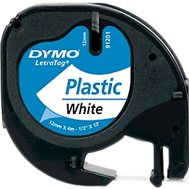 Tape cassette for DYMO® Letra Tag, plastic, 12 mm, white