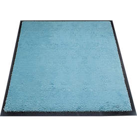 tapis anti-salissures miltex Eazycare Style, angulaire, antistatique, résistant aux UV, lavable, nylon haute torsion &amp; caoutchouc niltril, 750 x 850 mm, bleu pastel