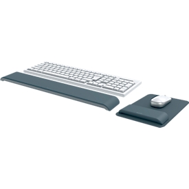 Tapis de souris Leitz Ergo avec repose-poignets + repose-poignets Ergo pour claviers, ergonomique, réglable en hauteur, antidérapant, gris foncé