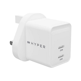 Targus HyperJuice - Netzteil - GaN - 35 Watt - QC 3.0, Power Delivery 3.0 + PPS - 2 Ausgabeanschlussstellen (USB-C)