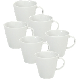 Tasse à café Solea, uni, blanc, porcelaine, 6 p.