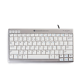 Tastatur BakkerElkhuizen UltraBoard 950 Kompakt, ergonomisch, 2 USB-Ports, alufarben