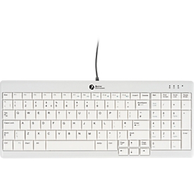 Tastatur BakkerElkhuizen UltraBoard 960 V2, QWERTZ, mit Nummernblock, USB-C, ergonomisch, kompakt & augenschonend, L 146 x B 363 x H 19 mm, grau