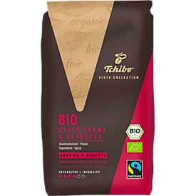 Tchibo Bio Vista Collection Caffè Crema und Espresso, 1 kg, ganze Bohnen 