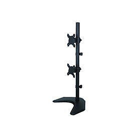 Techly Aufstellung - für 2 LCD-Displays - Schwarz - Bildschirmgröße: 33-68.6 cm (13"-27")