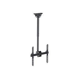 Techly Befestigungskit (Deckenmontage, Montageklammer, Teleskopstange) - für Flachbildschirm - Stahl - Schwarz - Bildschirmgröße: 81.3-139.7 cm (32"-55")