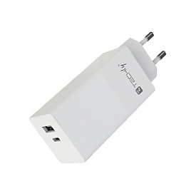 Techly Netzteil - 100 watt - 5 A - QC, PD - 2 Ausgabeanschlussstellen (USB, USB-C)
