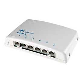 Telegärtner Mini Distributor MPD6-HS K Cat.6A - Oberflächenmontage-Verteilerkasten - CAT 6a - RJ-45 X 6 - Hellgrau, RAL 7035