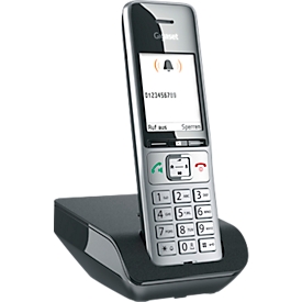 Téléphone sans fil Gigaset 500 Comfort, écran couleur 2,2" TFT, fonction mains libres, compatible avec les appareils auditifs, noir