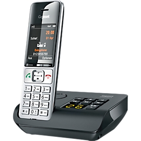 Téléphone sans fil Gigaset Comfort 500A, répondeur, fonction mains libres, compatible avec les appareils auditifs, noir