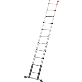 Telescopische ladder Hailo FlexLine, EN 131-6, in hoogte verstelbaar, met 1 hand ontgrendelbaar, tot 150 kg, 9 sporten