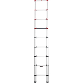 Telescopische ladder Hailo FlexLine, EN 131-6, in hoogte verstelbaar, met 1 hand ontgrendelbaar, tot 150 kg, 9 sporten