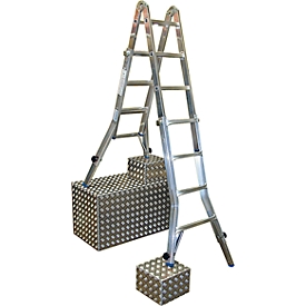 Telescopische ladder met scharnieren, met 4 x 4 sporten