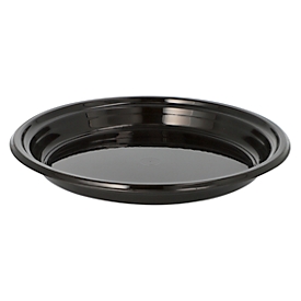 Teller Papstar Circulware by Havel, Mehrweg, rund, ungeteilt, mikrowellen- & spülmaschinengeeignet, Ø 220 x H 26 mm, PP, schwarz, 12 Stück