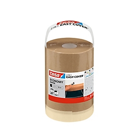 tesa Easy Cover Economy papier, 25 m x 18 cm, 2-en-1 papier & ruban de peintre, rechargeable, marron