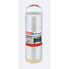 tesa Easy Cover Economy Refill L - Rouleau de recharge, 33 m × 1400 mm, papier de masquage avec ruban de peintre, compatible