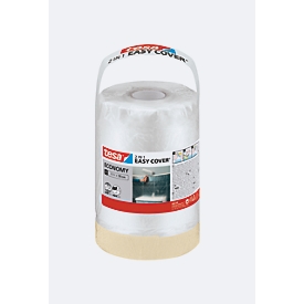tesa Easy Cover Economy Refill M - Rouleau de recharge, 33 m × 550 mm, papier de masquage avec ruban de peintre, compatible