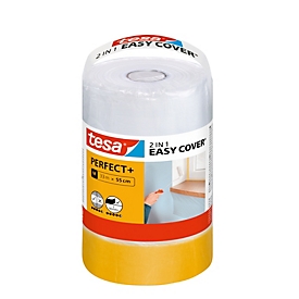 tesa Easy Cover Perfect+ Refill, Abdeckfolie mit Kreppband, M 33 m × 55 cm – präzises Abdecken