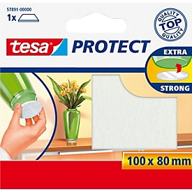 tesa® Filzgleiter Protect®, rechteckig, selbstklebend, L 80 x B 100 mm, weiss, 1 Stück
