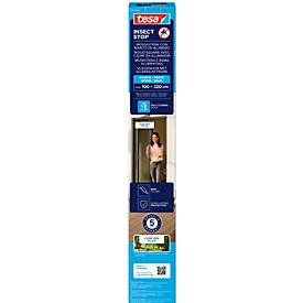 tesa® Fliegengitter INSECT STOP, zum Befestigen an Türrahmen, mit Aluminiumprofilen, L 1000 x B 2200 mm, anthrazit-transparent