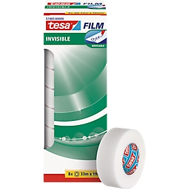 TESA-folie, mat/onzichtbaar, 33 m x 19 mm, 8 rollen