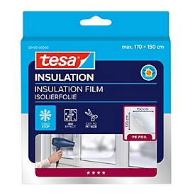 Tesa Isolierfolie tesamoll 5430 Thermo Cover, zuschneidbar, PE, transparent, 1 Rolle mit L 1,7 m x B 1500 mm