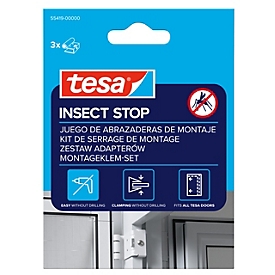 tesa® Kit d'adaptateurs de serrage INSECT STOP, 3 pièces, pour portes et fenêtres, blanc
