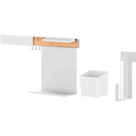 tesa® Kitchen Organizer Combi-Set L, railing system, white, Power.Kit, L 140 x W 865 x H 340 mm, up to 20 kg, 