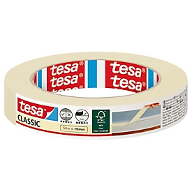 tesa Malerband CLASSIC, 50 m × 19 mm, innen, saubere Kanten, lösungsmittelfrei, rückstandsfrei 10 Tage